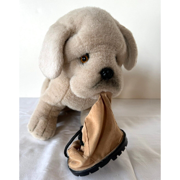 Vintage Applause Avanti Dog with Shoe 1986 Puppy 12" PLUSH Stuffed Baby Animal - Picture 1 of 8